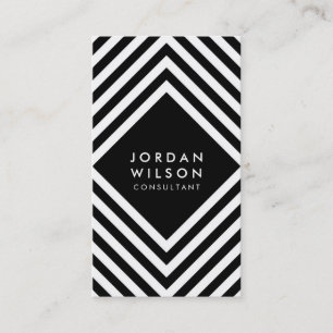 Modern Minimalist Black and White Social Media Business Card