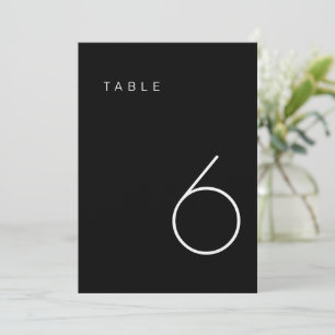 Modern Minimalist Black and White Table Number