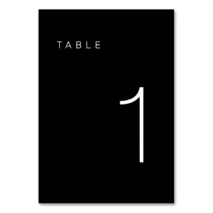 Modern Minimalist Black and White Table Number 1