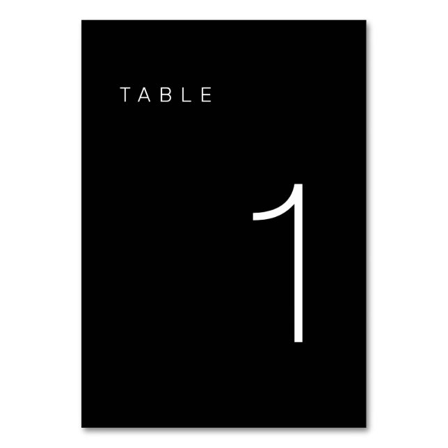 Modern Minimalist Black and White Table Number 1 (Front)