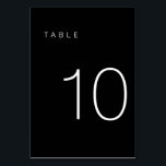Modern Minimalist Black and White Table Number 10<br><div class="desc">This Modern Minimalist Table Number is perfect for wedding table numbers or any table number party needs! Fully customisable!</div>