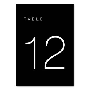 Modern Minimalist Black and White Table Number 12