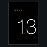 Modern Minimalist Black and White Table Number 13<br><div class="desc">This Modern Minimalist Table Number is perfect for wedding table numbers or any table number party needs! Fully customisable!</div>