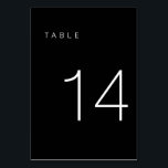 Modern Minimalist Black and White Table Number 14<br><div class="desc">This Modern Minimalist Table Number is perfect for wedding table numbers or any table number party needs! Fully customisable!</div>