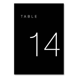 Modern Minimalist Black and White Table Number 14