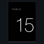 Modern Minimalist Black and White Table Number 15<br><div class="desc">This Modern Minimalist Table Number is perfect for wedding table numbers or any table number party needs! Fully customisable!</div>