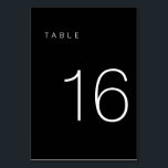 Modern Minimalist Black and White Table Number 16<br><div class="desc">This Modern Minimalist Table Number is perfect for wedding table numbers or any table number party needs! Fully customisable!</div>