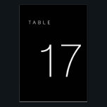 Modern Minimalist Black and White Table Number 17<br><div class="desc">This Modern Minimalist Table Number is perfect for wedding table numbers or any table number party needs! Fully customisable!</div>