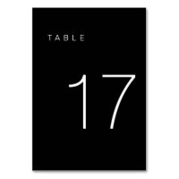 Modern Minimalist Black and White Table Number 17