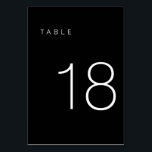 Modern Minimalist Black and White Table Number 18<br><div class="desc">This Modern Minimalist Table Number is perfect for wedding table numbers or any table number party needs! Fully customisable!</div>