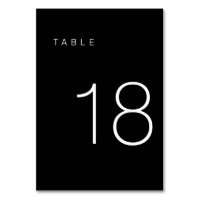 Modern Minimalist Black and White Table Number 18