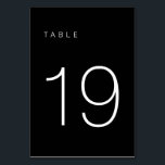 Modern Minimalist Black and White Table Number 19<br><div class="desc">This Modern Minimalist Table Number is perfect for wedding table numbers or any table number party needs! Fully customisable!</div>