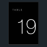 Modern Minimalist Black and White Table Number 19<br><div class="desc">This Modern Minimalist Table Number is perfect for wedding table numbers or any table number party needs! Fully customisable!</div>