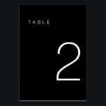 Modern Minimalist Black and White Table Number 2<br><div class="desc">This Modern Minimalist Table Number is perfect for wedding table numbers or any table number party needs! Fully customisable!</div>
