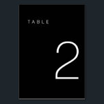 Modern Minimalist Black and White Table Number 2<br><div class="desc">This Modern Minimalist Table Number is perfect for wedding table numbers or any table number party needs! Fully customisable!</div>