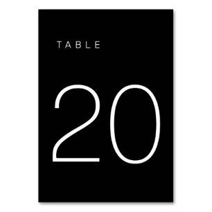 Modern Minimalist Black and White Table Number 20