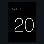 Modern Minimalist Black and White Table Number 20<br><div class="desc">This Modern Minimalist Table Number is perfect for wedding table numbers or any table number party needs! Fully customisable!</div>