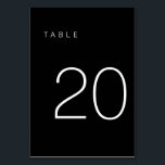Modern Minimalist Black and White Table Number 20<br><div class="desc">This Modern Minimalist Table Number is perfect for wedding table numbers or any table number party needs! Fully customisable!</div>