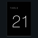 Modern Minimalist Black and White Table Number 21<br><div class="desc">This Modern Minimalist Table Number is perfect for wedding table numbers or any table number party needs! Fully customisable!</div>
