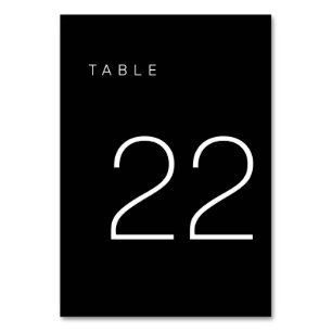 Modern Minimalist Black and White Table Number 22