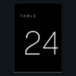 Modern Minimalist Black and White Table Number 24<br><div class="desc">This Modern Minimalist Table Number is perfect for wedding table numbers or any table number party needs! Fully customisable!</div>