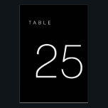 Modern Minimalist Black and White Table Number 25<br><div class="desc">This Modern Minimalist Table Number is perfect for wedding table numbers or any table number party needs! Fully customisable!</div>