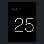 Modern Minimalist Black and White Table Number 25<br><div class="desc">This Modern Minimalist Table Number is perfect for wedding table numbers or any table number party needs! Fully customisable!</div>