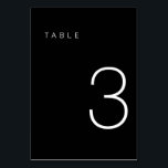 Modern Minimalist Black and White Table Number 3<br><div class="desc">This Modern Minimalist Table Number is perfect for wedding table numbers or any table number party needs! Fully customisable!</div>