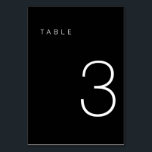 Modern Minimalist Black and White Table Number 3<br><div class="desc">This Modern Minimalist Table Number is perfect for wedding table numbers or any table number party needs! Fully customisable!</div>