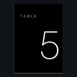 Modern Minimalist Black and White Table Number 5<br><div class="desc">This Modern Minimalist Table Number is perfect for wedding table numbers or any table number party needs! Fully customisable!</div>