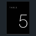 Modern Minimalist Black and White Table Number 5<br><div class="desc">This Modern Minimalist Table Number is perfect for wedding table numbers or any table number party needs! Fully customisable!</div>