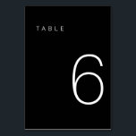 Modern Minimalist Black and White Table Number 6<br><div class="desc">This Modern Minimalist Table Number is perfect for wedding table numbers or any table number party needs! Fully customisable!</div>