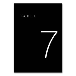 Modern Minimalist Black and White Table Number 7