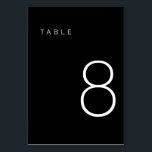 Modern Minimalist Black and White Table Number 8<br><div class="desc">This Modern Minimalist Table Number is perfect for wedding table numbers or any table number party needs! Fully customisable!</div>