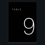 Modern Minimalist Black and White Table Number 9<br><div class="desc">This Modern Minimalist Table Number is perfect for wedding table numbers or any table number party needs! Fully customisable!</div>