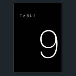 Modern Minimalist Black and White Table Number 9<br><div class="desc">This Modern Minimalist Table Number is perfect for wedding table numbers or any table number party needs! Fully customisable!</div>
