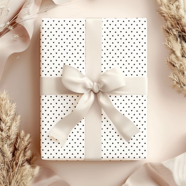 Modern Minimalist Black and White Triangle Pattern Wrapping Paper (Creator Uploaded)