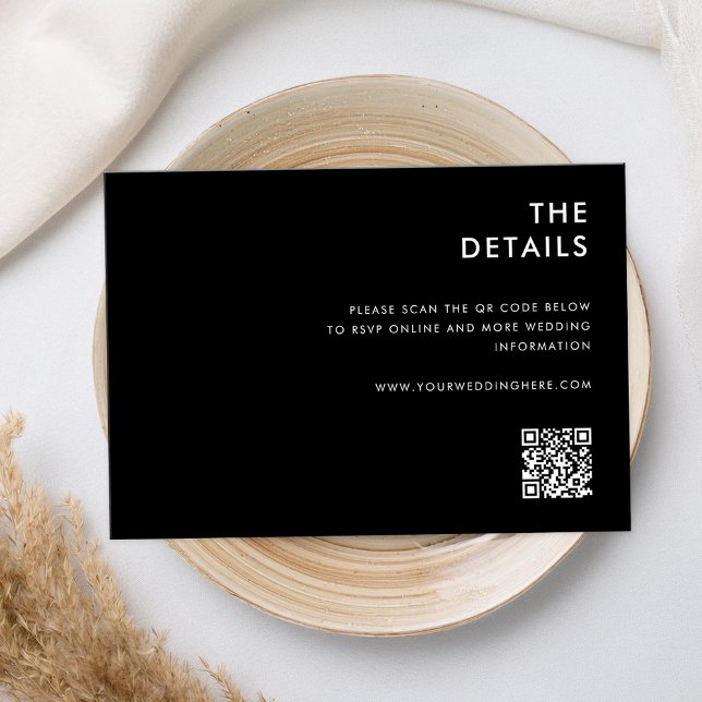 Modern Minimalist Black and White Wedding Enclosure Card (Creator Uploaded)