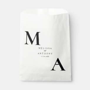 Modern Minimalist Black and White Wedding Favour Bags