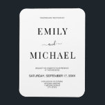 Modern Minimalist Black and White Wedding Invitati Magnet<br><div class="desc">Modern minimalist black and white wedding invitation. Personalise all text and colours in this simple and modern wedding invitation.</div>