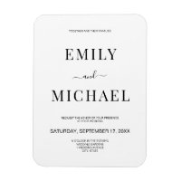 Modern Minimalist Black and White Wedding Invitati
