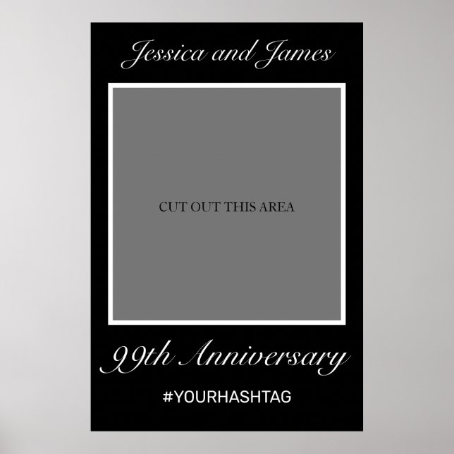 Modern Minimalist Black Anniversary Photo Prop Poster (Front)