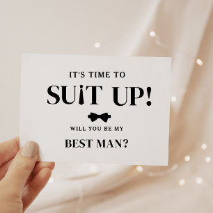 Modern Minimalist Black Asking Groomsman Proposal Card