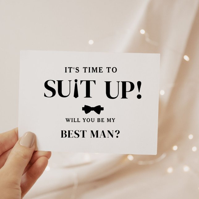 Modern Minimalist Black Asking Groomsman Proposal Card (Creator Uploaded)