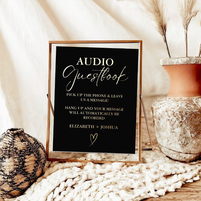 Modern Minimalist Black Audio Guestbook Sign (Creator Uploaded)