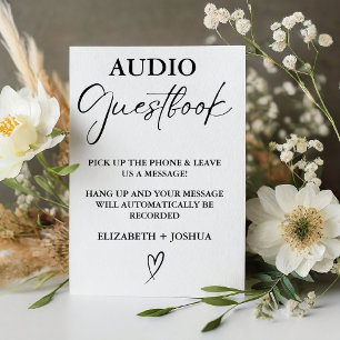 Modern Minimalist Black Audio Guestbook Sign