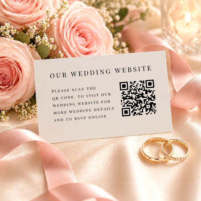 Modern Minimalist Black & Beige Wedding Enclosure Card (Creator Uploaded)