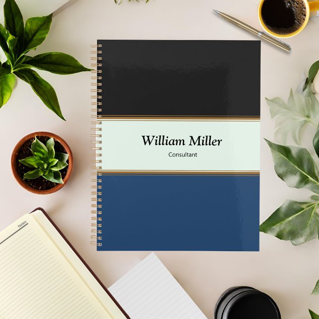 Modern Minimalist Black Blue Stripes Planner (Creator Uploaded)