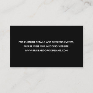 Modern Minimalist Black Bold Wedding Website Enclosure Card