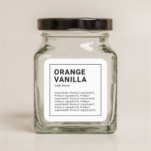 Modern Minimalist Black Border Ingredients Label